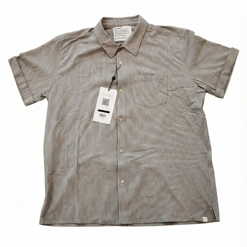 Ministry of Supply | Seersucker Short Sleeve Shirt - Grey | Size Large | (NWT)